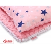 Set: Wendedecke doppelseitig + Kissen - rosa-blaue Sternen