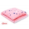 Set: Wendedecke doppelseitig + Kissen - rosa-blaue Sternen