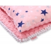 Set: Wendedecke doppelseitig + Kissen - rosa-blaue Sternen