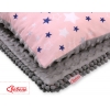 Set: Wendedecke doppelseitig + Kissen - rosa-blaue Sternen