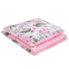Set: Wendedecke doppelseitig + Kissen - rosa Blüten