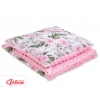 Set: Wendedecke doppelseitig + Kissen - rosa Blüten