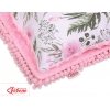 Set: Wendedecke doppelseitig + Kissen - rosa Blüten