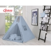 MEGA Set: Teepee Kinderspiel-Zelt+ Spielmatte+ Kissen + Schmuckfedern GRATIS! - Pastellblau