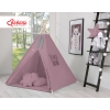 MEGA Set: Teepee Kinderspiel-Zelt+ Spielmatte+ Kissen + Schmuckfedern GRATIS! - Pastellviolett