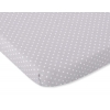 Spannbettlaken aus Baumwolle 120x60cm Grau-Punktemuster