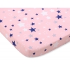 Spannbettlaken aus Baumwolle 140x70cm pink-navy blue stars