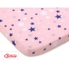 Spannbettlaken aus Baumwolle 140x70cm pink-navy blue stars