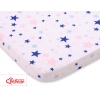 Spannbettlaken aus Baumwolle 140x70cm pink-navy blue stars