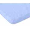 Spannbetttuch für Baby- und Kinderbetten Baumwolle 120x60cm Blau-Punktemuster