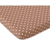 Spannbetttuch für Baby- und Kinderbetten Baumwolle 120x60cm Braun-Punktemuster