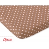 Spannbetttuch für Baby- und Kinderbetten Baumwolle 120x60cm Braun-Punktemuster