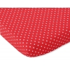 Spannbetttuch für Kinderbett 140x70cm Baumwolle 140x70cm Rot-Punktemuster