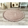 Spielmatte Beige rund 105x105 cm VELVET