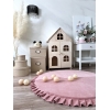 Rund Spielmatte faltbar für Babyzimmer in rosa Samt