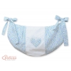 Spielzeugtasche für Babybett - Hängende Herzen blaue Blümchen