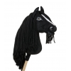 Steckenpferd langer Mähne Schwarzes mit Blesse