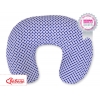 Stillkissen - Grau - Dunkel-blau-Blumenmuster