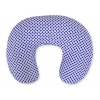 Stillkissen - Grau - Dunkel-blau-Blumenmuster