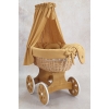 Stubenwagen aus Holz und Rattan