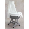 Stubenwagen Baby - grau mit Rollen und Himmel