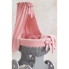 Stubenwagen Baby in grau mit Rädern Komplett