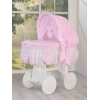 Stubenwagen Baby mit Haube- Amelie  Rosa-Punktmuster
