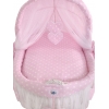 Stubenwagen Baby mit Haube- Amelie  Rosa-Punktmuster