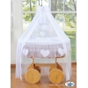 Stubenwagen Baby mit Himmel Deluxe - Amelie weiß