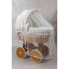 Stubenwagen Bett Set mit Bettwäsche beige