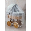 Stubenwagen Komplett Set mit Bettwäsche grau