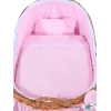 Stubenwagen für Mädchen mit Bettwäsche mit Weidenhaube Carina - Rosa Pink