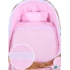 Stubenwagen für Mädchen mit Bettwäsche mit Weidenhaube Carina - Rosa Pink