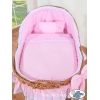Stubenwagen für Mädchen mit Bettwäsche mit Weidenhaube Carina - Rosa Pink