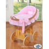 Stubenwagen für Mädchen mit Bettwäsche mit Weidenhaube Carina - Rosa Pink