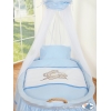 Stubenwagen mit Himmel - Teddy Bär Barnaba blau