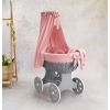 Stubenwagen mit Puderrosa Musselin Gold Bettset für Mädchen