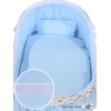 Holtz Stubenwagen für Jungs mit Weidenhaube Carina - Blau Babykorb