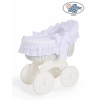 Stubenwagen mit Weidenhaube Charlotte - Weiß mit Stickerei
