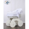 Stubenwagen mit Weidenhaube Charlotte - Weiß mit Stickerei