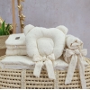 Teddybär Kissen und Bettdecke Baby Stubenwagenset Creme