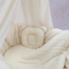 Teddybär Kissen und Bettdecke Baby Stubenwagenset Creme