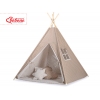 Teepee Kinder Spielzelt + Schmuckfedern GRATIS! - Braun-Punktemuster/beige gestreift