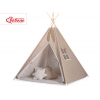 Teepee Kinder Spielzelt + Schmuckfedern GRATIS! - Braun-Punktemuster/beige gestreift