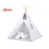 Teepee Kinderspiel-Zelt + Schmuckfedern GRATIS! - Grau-blaue Sternen/grau