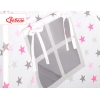 Teepee Kinderspiel-Zelt + Schmuckfedern GRATIS! - Rosa-graue Sternen/grau