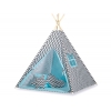 Teepee Kinder Spielzelt - Chevron schwarz/ hell blau