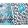 Teepee Kinder Spielzelt - Chevron schwarz/ hell blau