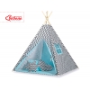 Teepee Kinder Spielzelt - Chevron schwarz/ hell blau