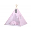 Teepee Zelt Kinder + Schmuckfedern GRATIS! - Chevron rosa